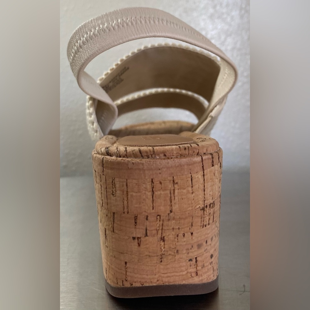 Women's Cream Woven Platform Slingback Sandals - Picture 7 of 8